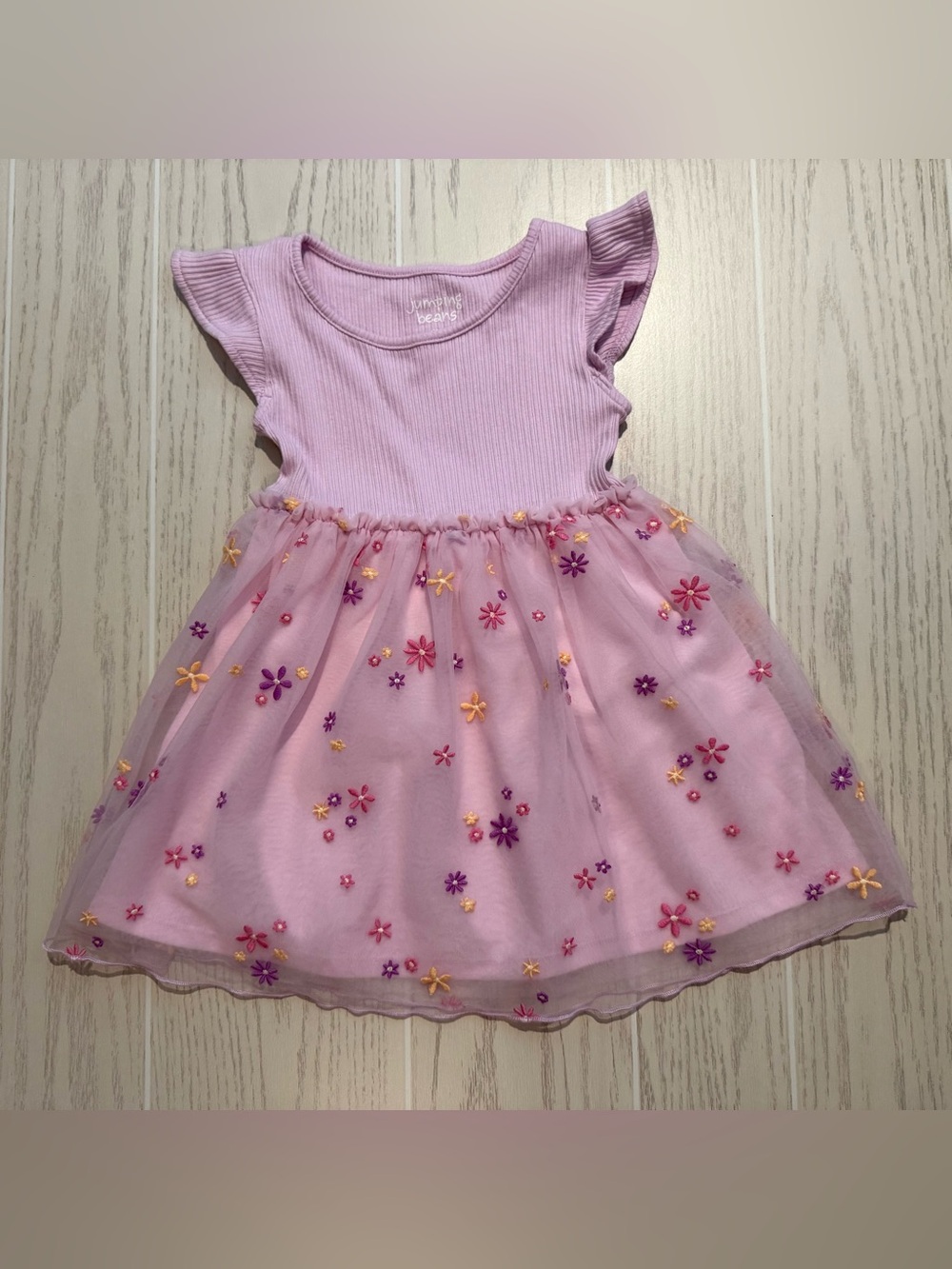 Jumping Beans Toddler Girls 2T Purpleโ Floral Tulle Party Dress